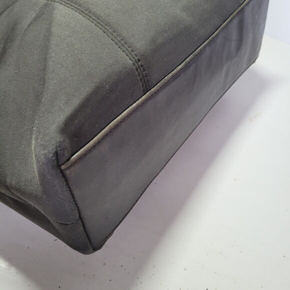 Coach Vintage Gray Neoprane Shoper Tote Shoulder Bag Leather Trim Zipper Soft - Picture 12 of 14